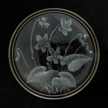 Rare Steuben State of Rhode Island Flower Dome Paperweight