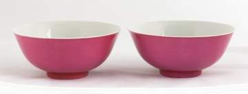 Pair of Chinese Pink Bowls