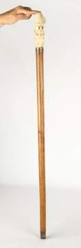 19th Century Carved Bone Cane