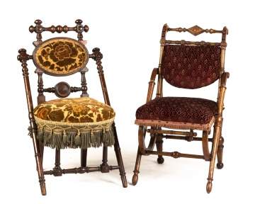 George Hunzinger Pat. 1869 Walnut Side Chair