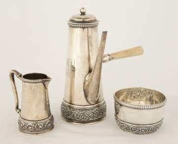 Tiffany Makers Sterling 3 Piece Bachelors Tea Set