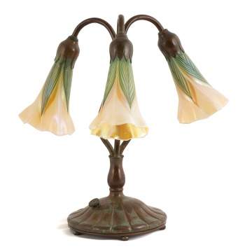 Tiffany Studios, NY, Three Light Lilly