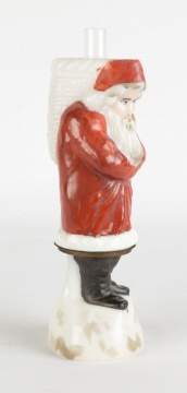 Rare Milk Glass Santa Claus Miniature Oil Lamp