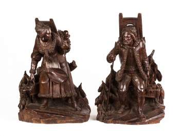Pair of Black Forest Figured Carvings