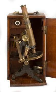 Baker, London, Brass Microscope in Case
