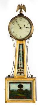 New England Gilt Front Banjo Clock