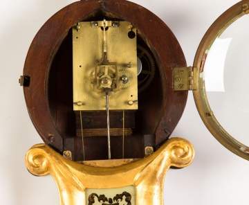 New England Gilt Front Carved Lyre Banjo