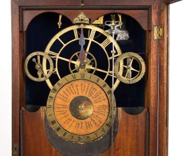 Unusual Skeletonized Wall Clock with Astronomical  Movement