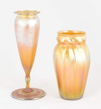 Two Tiffany Favrile Glass Vases