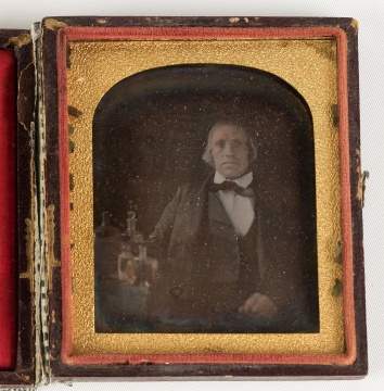 Daguerreotype  of Gentleman with Pharmacy Bottles