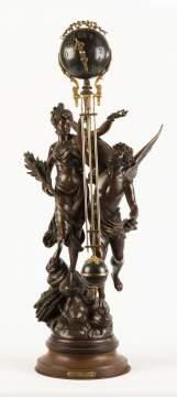 French Figural Swinging Arm Clock