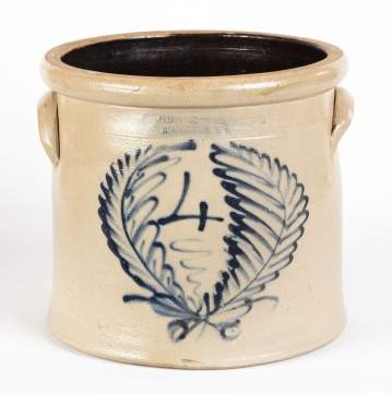 Four Gallon Advertising Crock, Rochester, NY