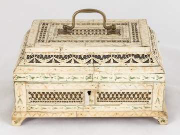 Carved and Engraved Bone Box