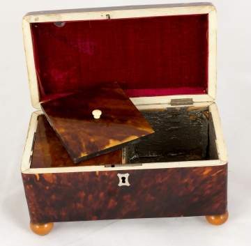 Fine Mother of Pearl Inlay Shell Tea Caddy