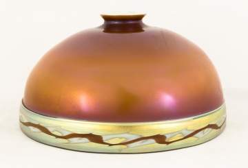 Steuben Shade with Intarsia Border on Handel Base