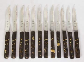 Set of 12 Japanese Kozuka Knives