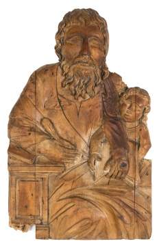 Early Carved Icon with Cherub