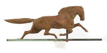 J.W. Fiske (American) Copper Horse Weathervane with Zinc Head