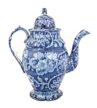 Blue Staffordshire Coffee Pot