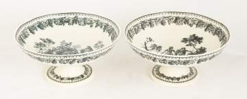 Pair of Creil Footed Pearlware Compotes