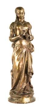 Adrien-Etienne Gaudez (1845-1902) Bronze Sculpture "Marguerite"