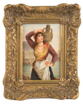 "Amalfi" German Painted Porcelain Plaque