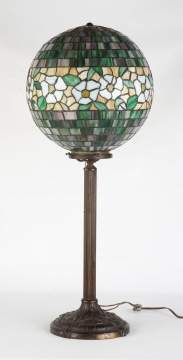 Leaded Glass Ball Lamp Attr. to Handel