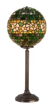 Leaded Glass Ball Lamp Attr. to Handel