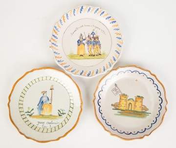 Three Early French Faience Plates