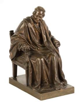 Francois-Marie Arouet "Seated Voltaire" Bronze  Sculpture