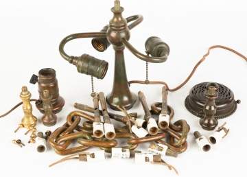 Group Tiffany Bronze Lamp Parts
