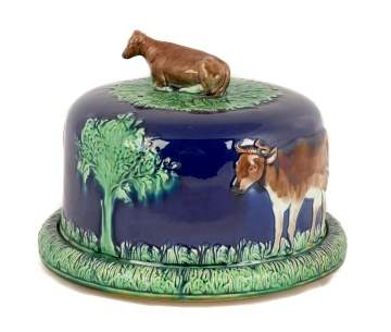 Majolica Cheese Keeper