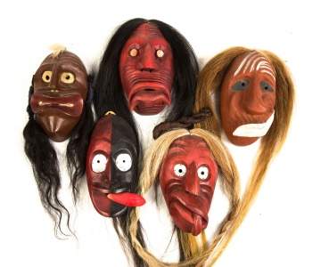 Collection of Iroquois False Face Masks