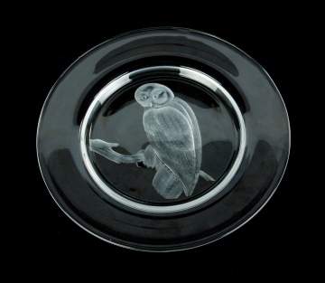 Steuben Audubon Snowy Owl Plate