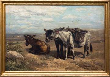 Oil on Canvas of Pack Donkeys