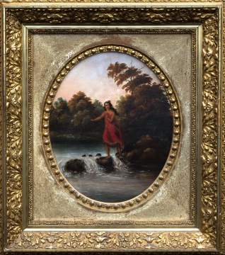 Oil on Canvas of Native American Maiden