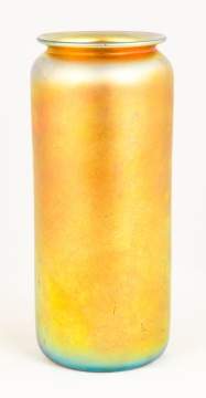 Steuben Gold Aurene Cylinder Vase