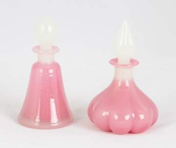 Two Rosaline and Alabaster Perfume Bottles