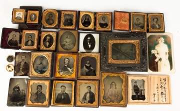 Large Group of Various Daguerrotypes, Tin Types, Photos on  Glass