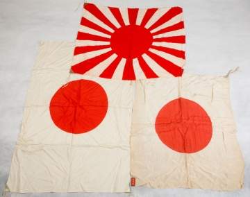 3 Vintage Japanese WWII Flags