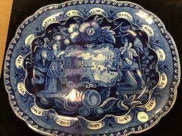 Historic Blue Staffordshire States Platter