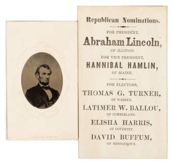 Abraham Lincoln Tintype & Republican Nominations   Political Announcement