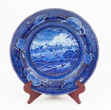 "City of Albany State of New York" Historic Blue Staffordshire Plate