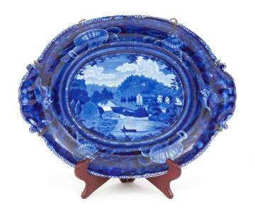 "Hope Mill Catskill State of New York" Historic  Blue Staffordshire Platter