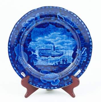 "Union Line" Historic Blue Staffordshire Plate