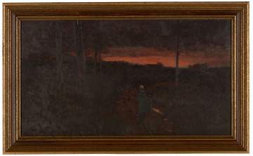 Unknown (Two Figures in Dark Landscape at Sunset)