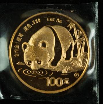 1987 China 100 Yuan Panda Gold Coin