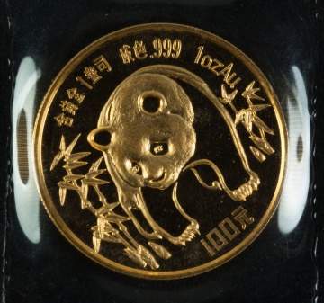 1986 China 100 Yuan Panda Gold Coin