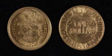 1915 Pan Pac $1 Gold Coin & 1903 McKinley  Louisiana Purchase $1 Gold Coin