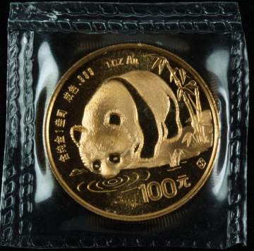 1987 China 100 Yuan Panda Gold Coin